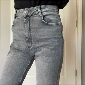 Zara light gray high rise skinny jeans